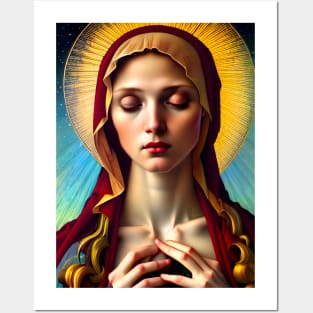 Blessed Virgin Mary Prayer Hands Posters and Art